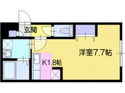 BLANCHE NEIGE QUATREブランシュ ネージュ キャト(1K/4階)の間取り写真