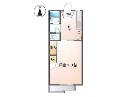 グリーンシャトー(1K/2階)の間取り写真