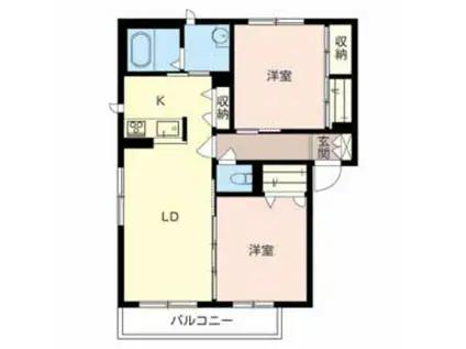 カーサ・エスポワール(2LDK/2階)の間取り写真