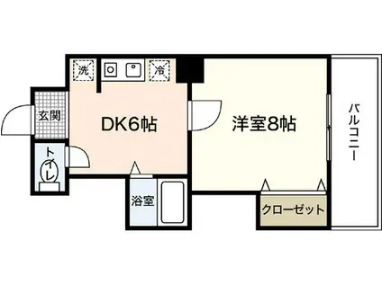 広島畳材6ビル(1DK/6階)の間取り写真
