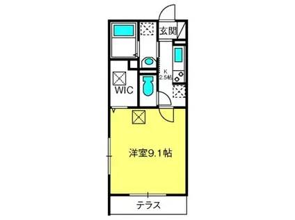 アヴァンセ新都心(1K/1階)の間取り写真