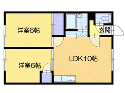 フィオーレ厚別(2LDK/1階)の間取り写真