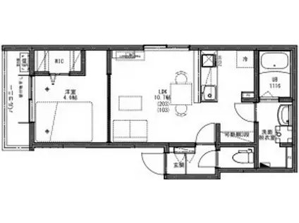 ケイアイ レジデンス 西八王子3(1LDK/2階)の間取り写真