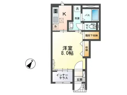 リッチハーベスト III(1K/1階)の間取り写真