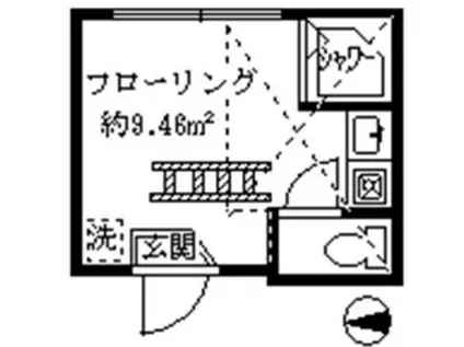 フェリスグレア(ワンルーム/1階)の間取り写真