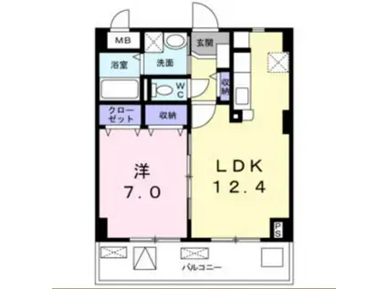 FIORE水無瀬 3F(1LDK/3階)の間取り写真