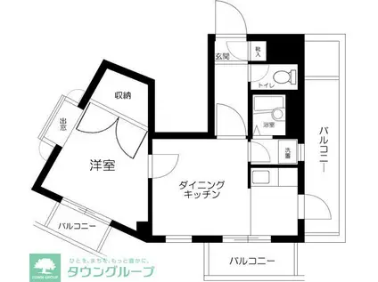 マイステージアムヒューゲル西落合(1DK/6階)の間取り写真