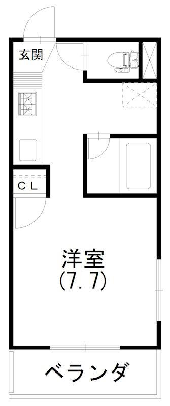クリエイトダイアナII(1K/2階)の間取り写真