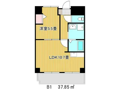 ザ・レジデンス元魚(1LDK/9階)の間取り写真