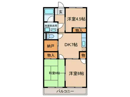 室賀レジデンス(3DK/5階)の間取り写真