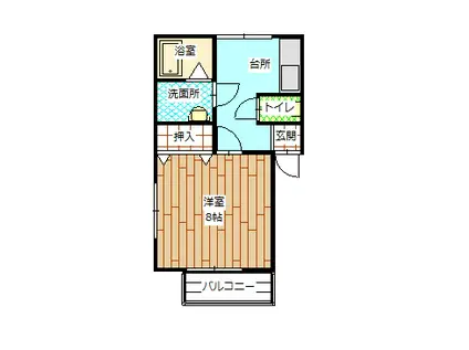 ドリームハウス芳賀(1K/1階)の間取り写真