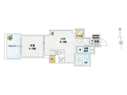 BAUHAUS住吉町 NO.28(1LDK/10階)の間取り写真