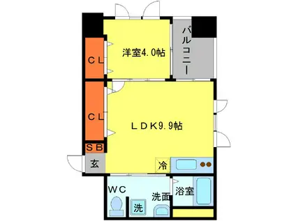 グランシャリオ千里中央(1LDK/4階)の間取り写真