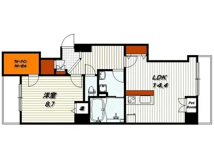 I-ARTS七条大宮(1LDK/6階)の間取り写真
