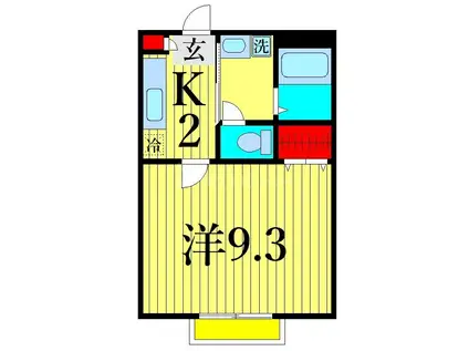 クレドールIV(1K/1階)の間取り写真