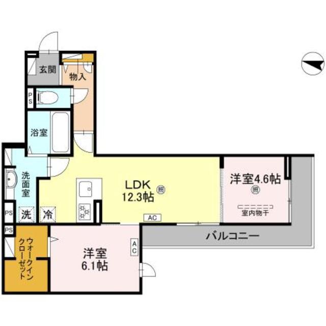 ナティサウス(2LDK/3階)の間取り写真