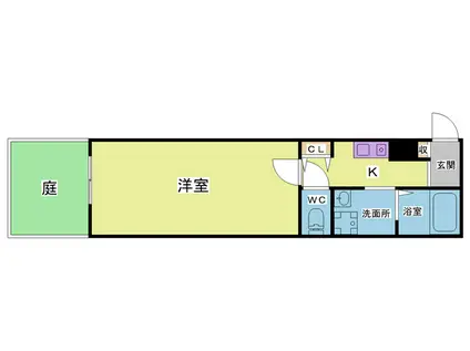 TENTREE神戸鈴蘭台(1K/1階)の間取り写真