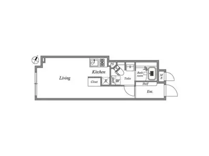 GRAN PASEO 碑文谷 ノース(ワンルーム/2階)の間取り写真