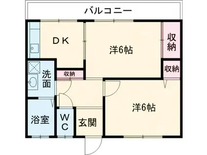 FL田上(2K/1階)の間取り写真