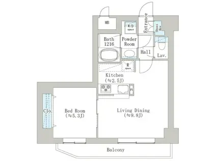 ブリーズ横浜公園(1LDK/7階)の間取り写真