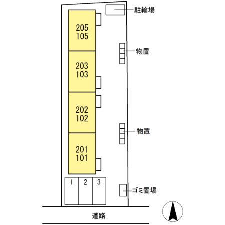 グランド KOU(1LDK/2階)の間取り写真