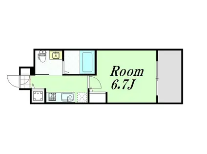 エスリード江坂江の木町(1K/6階)の間取り写真