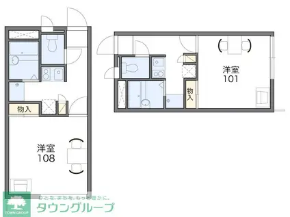 レオパレスミモザ(1K/2階)の間取り写真