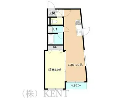 シティウインズ琴似イースト(1LDK/4階)の間取り写真