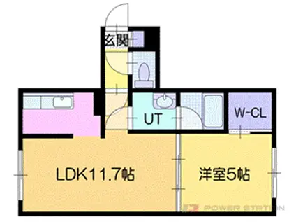 ペルソーナ新札幌(1LDK/3階)の間取り写真