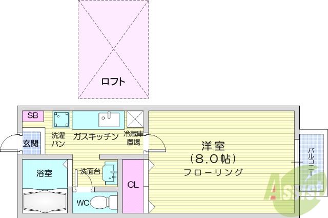 ダンディピ-ス(1K/1階)の間取り写真