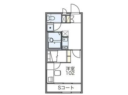 レオパレスコージー幕張(1K/2階)の間取り写真