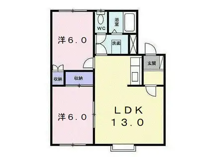 クレストールII(2LDK/2階)の間取り写真