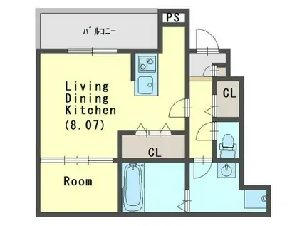 ジーメゾン岩槻(1LDK/1階)の間取り写真