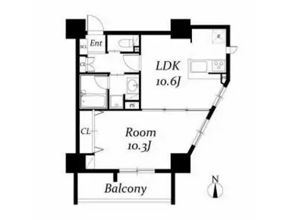 GRAMERCY SHIROMI-DORI(1LDK/9階)の間取り写真