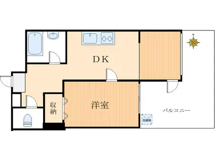 弥生コーポ(1DK/5階)の間取り写真
