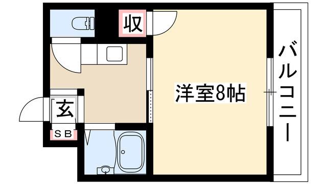 セレクシオン(1K/3階)の間取り写真