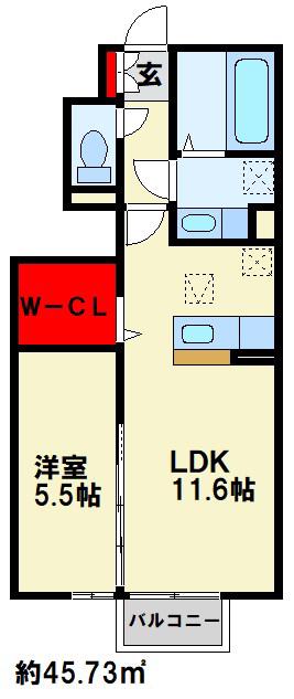 D-ROOM横沼(1LDK/1階)の間取り写真