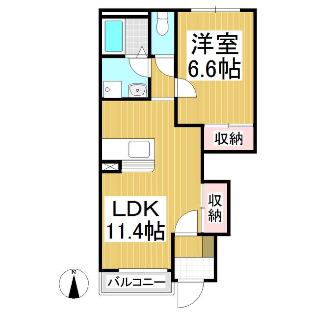グランディ(1LDK/1階)の間取り写真