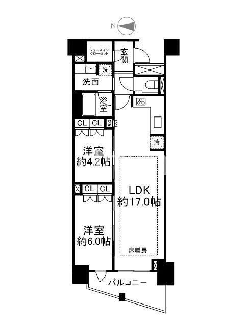 ザ・パークハウス京都河原町(2LDK/11階)の間取り写真