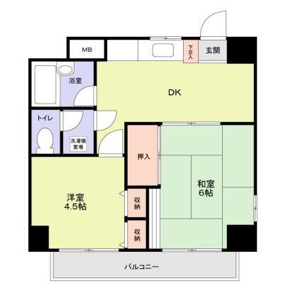 ルアセイントビル(2DK/2階)の間取り写真