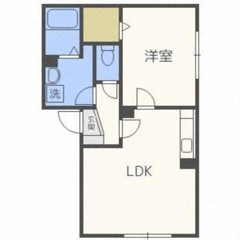 CHAMPIGNON(1LDK/1階)の間取り写真