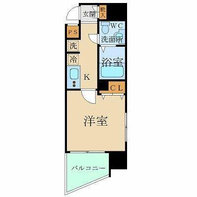 スカイコート新宿壱番館(1K/4階)の間取り写真