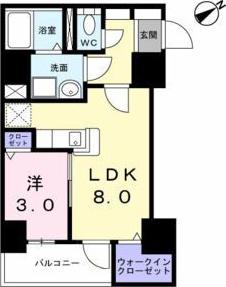 ラ・フュンフ(1LDK/4階)の間取り写真