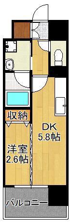 デザイナーズ ザ・レトロ(1DK/4階)の間取り写真
