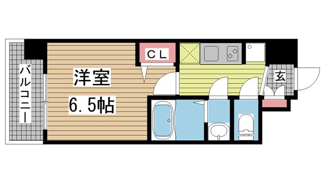 ARTIZA王子公園D.C(1K/7階)の間取り写真