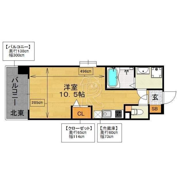エンクレスト奈良屋(ワンルーム/3階)の間取り写真