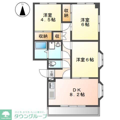 グランディール天神(3DK/3階)の間取り写真