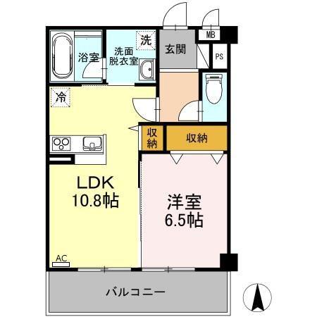 ピーノグランデ(1LDK/3階)の間取り写真