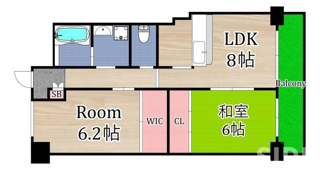 ライフ野江(2LDK/5階)の間取り写真