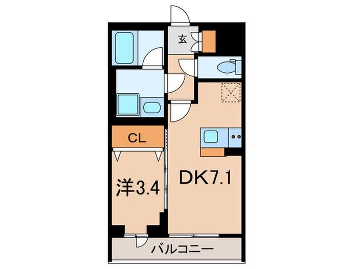 ラティエラ品川西大井(1DK/4階)の間取り写真